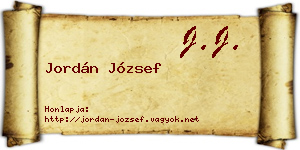 Jordán József névjegykártya